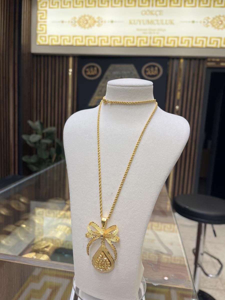 22 ayar fiyonklu kolyesi